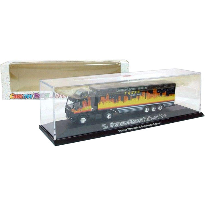Equar Scania 143 M Streamline ボックストレーラー トラック / Herpa 1/87 建設機械模型 工事車両