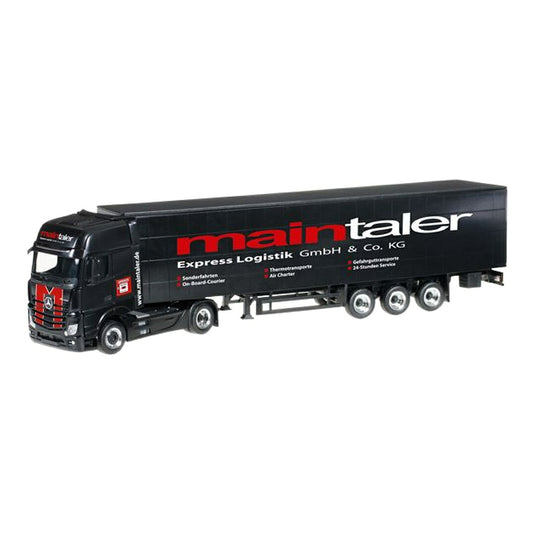 Maintaler メルセデス・ベンツ アクトロス ギガスペース カーテンサイドセミトレーラー / Herpa 1/87 ミニカー トラック模型