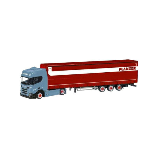 Planzer Scania CR 20 HD Lowliner サドルトレーラー トレーラー / Herpa 1/87 建設機械模型 工事車両