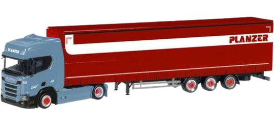 Planzer Scania CR 20 HD 低床セミトレーラー トレーラー / Herpa 1/87 建設機械模型 工事車両