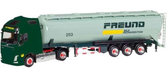 Freund Volvo FH Gl. XL サイロセミトレーラー トラック / Herpa 1/87 建設機械模型 工事車両