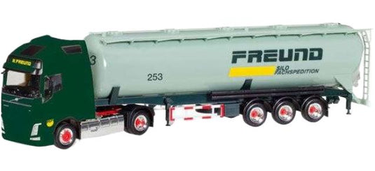 Freund Volvo FH Gl. XL サイロセミトレーラー トラック / Herpa 1/87 建設機械模型 工事車両