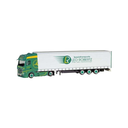 Herpa Leo Robertz Mercedes Benz Actros Gigaspace ローライナートレーラー 309684/ Herpa 1/87  模型