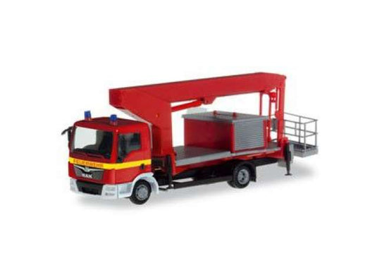 MAN TGL 高所作業車 消防署仕様 レッド 働く車 ヘルパ 1/87 消防車 / Herpa 1/87 ミニカー
