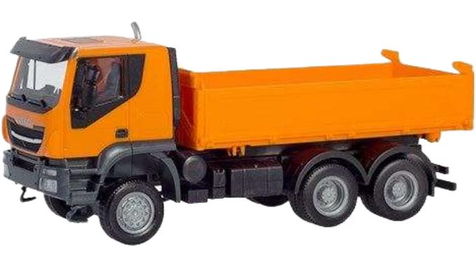 Iveco Trakker 6x6 3ウェイ排出スキップ ダンプ / Herpa 1/87 建設機械模型 工事車両