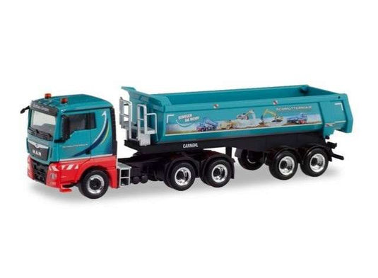 MAN TGX XL Schmuttermair トレーラー ブルー/グリーン ヘルパ / Herpa 1/87 ミニカー