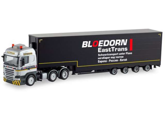 Scania R HL 6x2 V.Sz. ブルーダー シルバーブラック/Herpa 1/87ミニカー