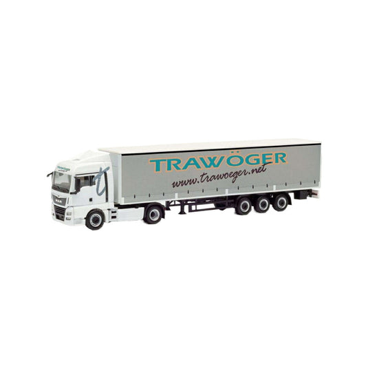 Herpa Traw?ger MAN TGX XLX カーテンキャンバスセミトレーラー サイドウォール付き 311779/ Herpa 1/87  模型