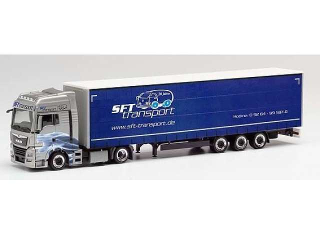 MAN TGX XXL L.Sz. SFT トランスポート シルバーブルー/Herpa 1/87ミニカー