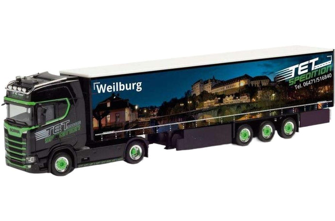 TET Weilburg Scania CS 20 HD カーテン トラック / Herpa 1/87 建設機械模型 工事車両