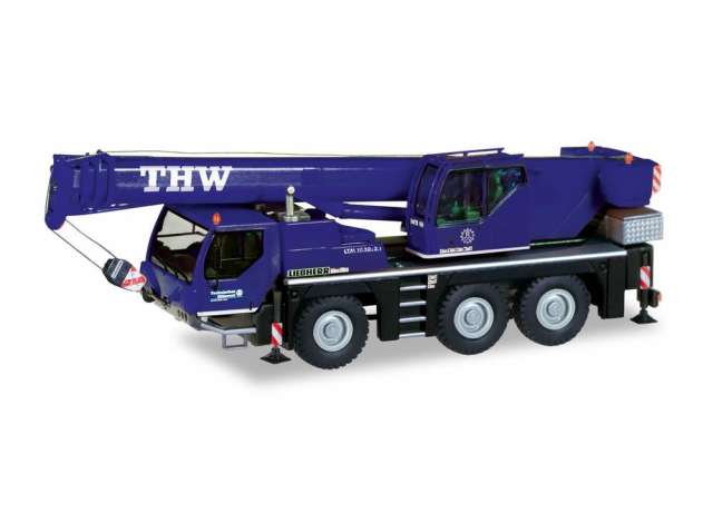 Liebherr LTM 1045 THW ブルーホワイト/Herpa 1/87ミニカー