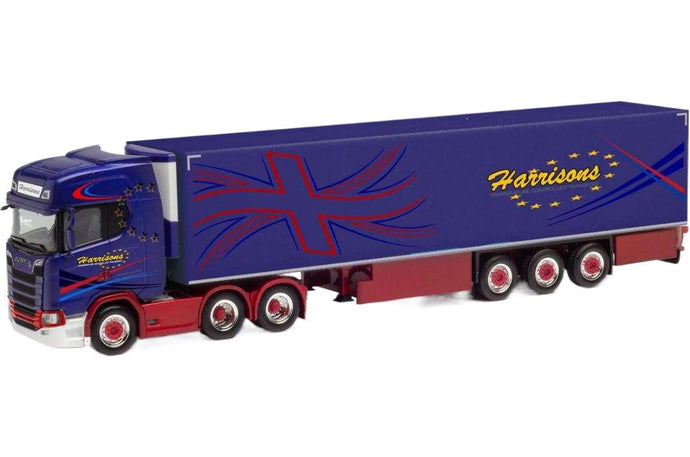 Harrisons Scania CS20HD 冷凍ボックスセミトレーラー トレーラー / Herpa 1/87 建設機械模型 工事車両