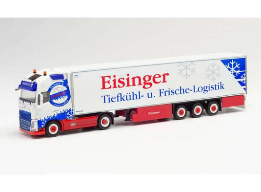 Volvo FH Gl K.Sz. アイジンガー 冷蔵輸送 ブルーレッドホワイト/Herpa 1/87ミニカー