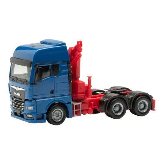 MAN TGX GX 6x4 ローダークレーン付きトラクター ブルー / Herpa 1/87 ミニカー トラック模型