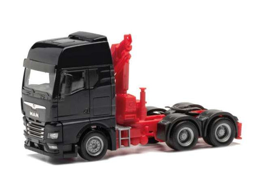 MAN TGX GX 6x4 HIABクレーン付 ブラック ヘルパ 1/87 働く車 / Herpa 1/87 ミニカー