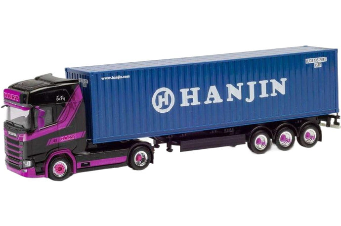 Hart Hanjin Scania CS20HD 40ft HC トラック / Herpa 1/87 建設機械模型 工事車両