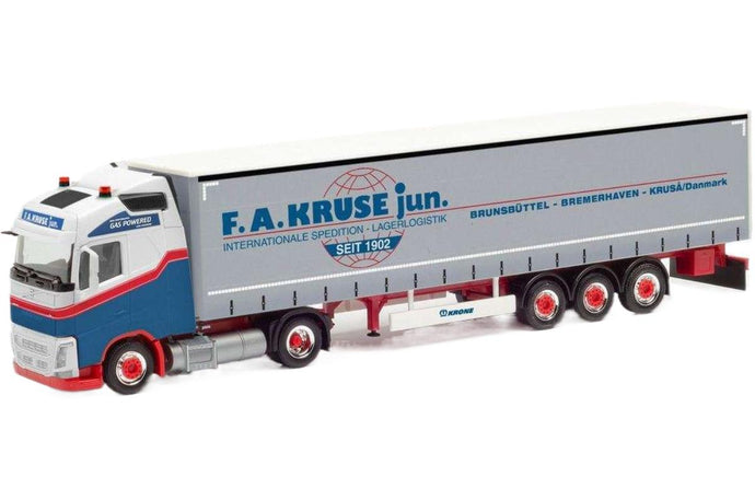 FA Kruse Volvo FH Globetrotter LNG トラクタ / Herpa 1/87 建設機械模型 工事車両