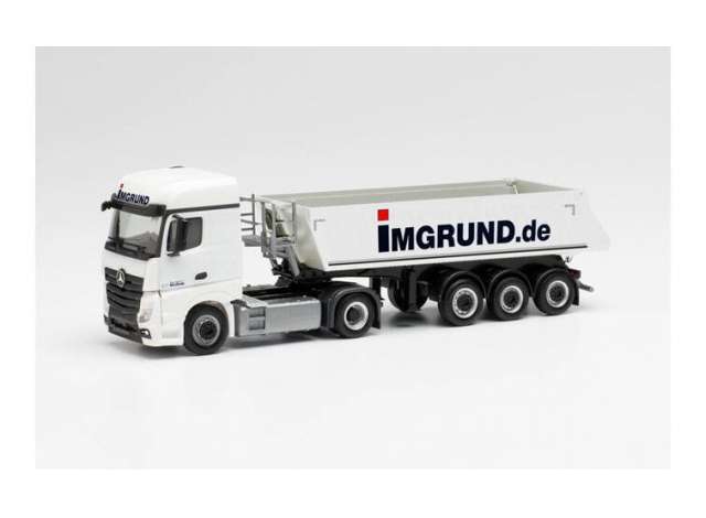 Imgrund Mercedes Benz Actros Streamspace 25 Schmitz ダンプトレーラー トレーラー / Herpa 1/87 建設機械模型 工事車両