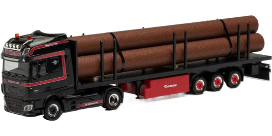 Marten Nottelmann DAF XF SSC フラットベッド トラック / Herpa 1/87 建設機械模型 工事車両