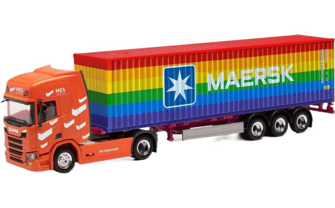 HCL Logistics Scania CR20HD コンテナ トラック / Herpa 1/87 建設機械模型 工事車両