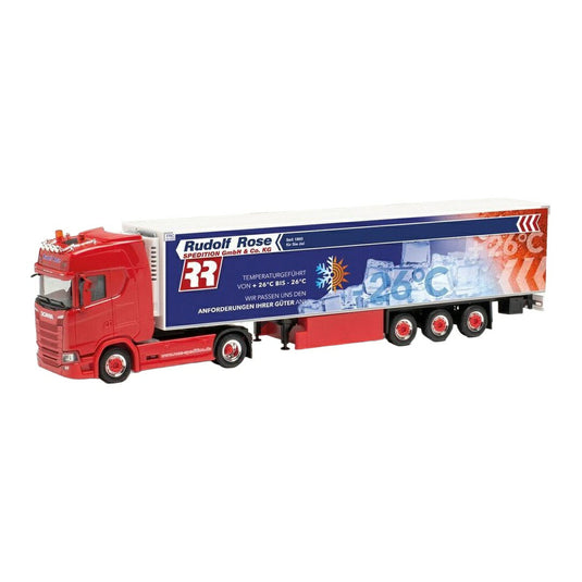 Spedition Rose Trucker Babe Manu スカニア CS20HD 冷凍冷蔵 ボックス セミトレーラー 冷凍車 / Herpa 1/87 トラック模型