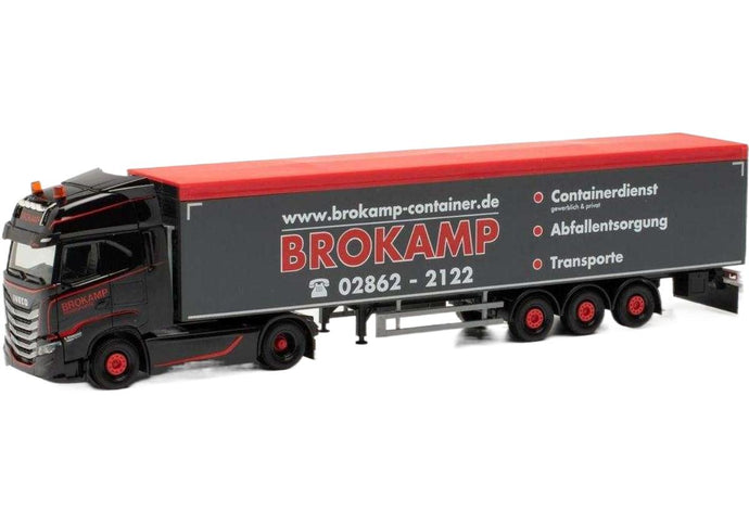 Brokamp Iveco S-Way ウォーキングフロア トラック / Herpa 1/87 建設機械模型 工事車両