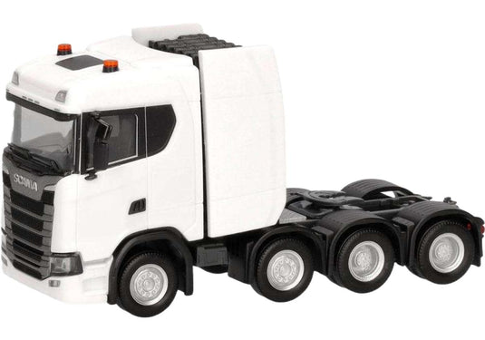 Scania CS20ND 4軸 ホワイト トラック / Herpa 1/87 建設機械模型 工事車両