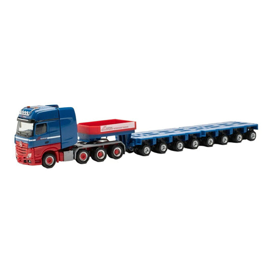 Riwatrans メルセデス・ベンツ アクトロス ギガスペース 重量物運搬 セミトレーラー 重機運搬車 / Herpa 1/87 トラック模型