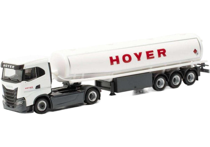 HOYER Iveco S-Way ガスタンカーセミトレーラー トレーラー / Herpa 1/87 建設機械模型 工事車両