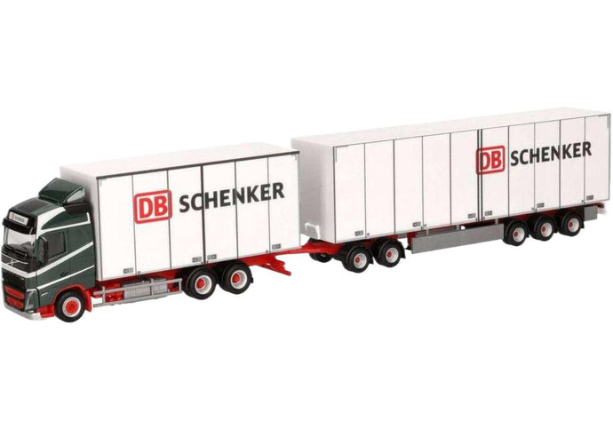 DB Schenker Volvo FH GL 2020 スウェーデンコンビトレーラートラック トレーラー / Herpa 1/87 建設機械模型 工事車両