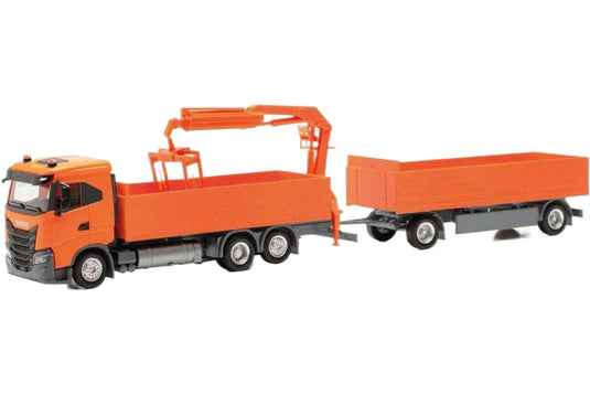 Iveco S-Way ND 建設トラックトレーラー トレーラー / Herpa 1/87 建設機械模型 工事車両