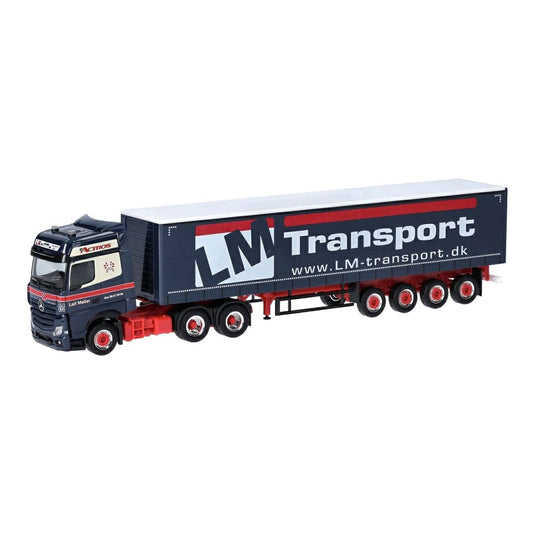 Leif Moller メルセデス・ベンツ Actros Bigspace カーテンサイドセミトレーラー / Herpa 1/87 ミニカー トラック模型
