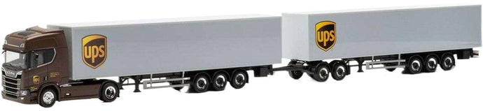 UPS スペイン スカニア CR20HD ボックスセミトレーラー  / Herpa 1/87 建設機械模型 工事車両
