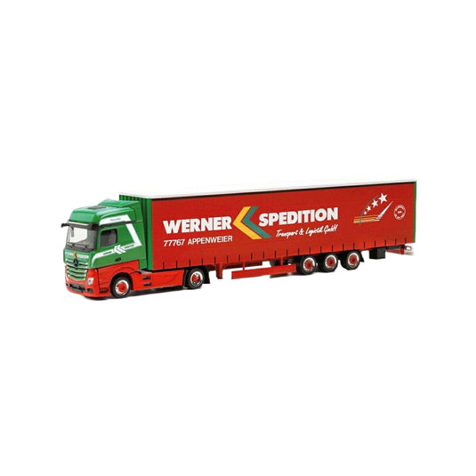 Herpa Werner Mercedes Benz Actros BigSpace ローライナーセミトレーラー 15m 317214/ Herpa 1/87  模型