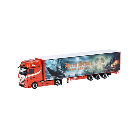 Herpa Ferntrans Haas Mercedes Benz L Gigaspace ローライナーカーテンサイダーセミトレーラー 317450/ Herpa 1/87  模型