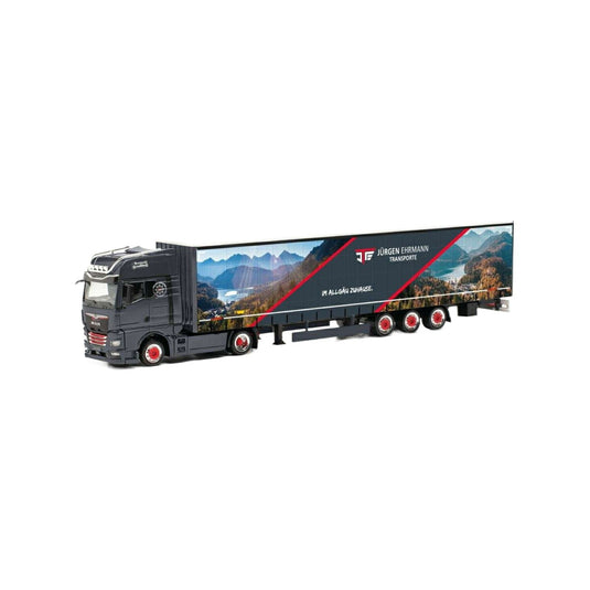 Herpa J?rgen Ehrmann Transporte MAN TGX GX 15m ローライナーカーテンサイドセミトレーラー 317511/ Herpa 1/87  模型