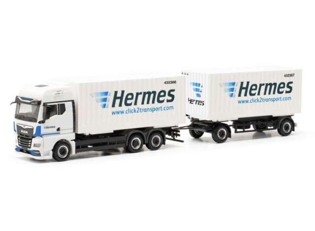 MAN TGX GX ヘルメス ホワイトブルー/Herpa 1/87ミニカー