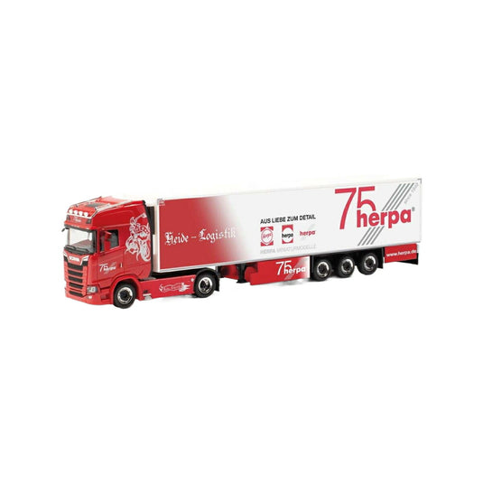 ミニカー　1/87 スカニア CS20 HD 冷蔵ボックスセミトレーラー ”Heide Logistik/75 Jahre Herpa” [HE317733] herpa Cars&Trucks 1/87 スカニア CS20 HD 冷蔵ボックスセミ