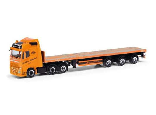 2020 ボルボ FH Gl. テレトレーラー 3軸 オレンジ ヘルパ 1/87 / Herpa 1/87 ミニカー