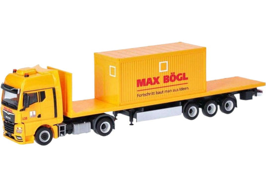 マックス ベグル MAN TGX GX フラットベッド セミトレーラー  / Herpa 1/87 建設機械模型 工事車両