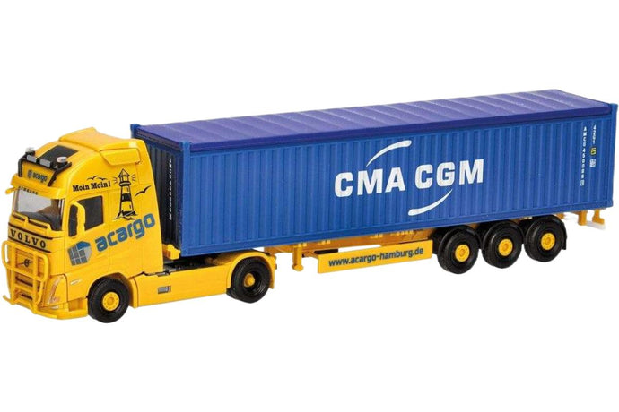 CMA-CGM Volvo FH GL XL 2020 トラック トレーラー / Herpa 1/87 建設機械模型 工事車両