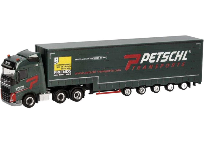 ボルボ FH GL 2020 カーテンサイド トラック 模型 トレーラー / Herpa 1/87 建設機械模型 工事車両