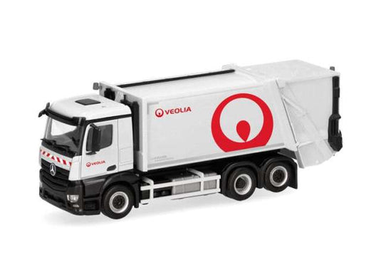 Mercedes Benz Actros M Veolia ホワイト/レッド/ Herpa  1/87 ミニカー