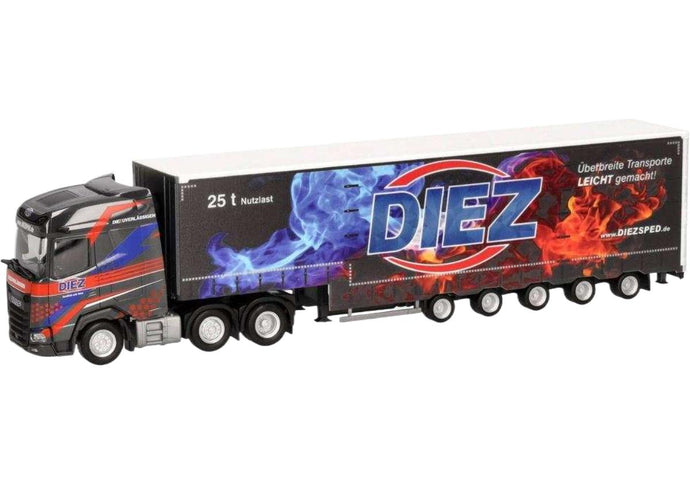 Diez DAF XG+ カーテンサイドセミトレーラー 319263 トレーラー / Herpa 1/87 建設機械模型 工事車両