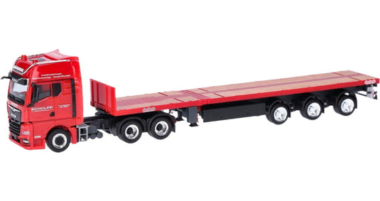 Scholpp MAN TGX GX フラットベッドセミトレーラー / Herpa 1/87 ミニカー 模型