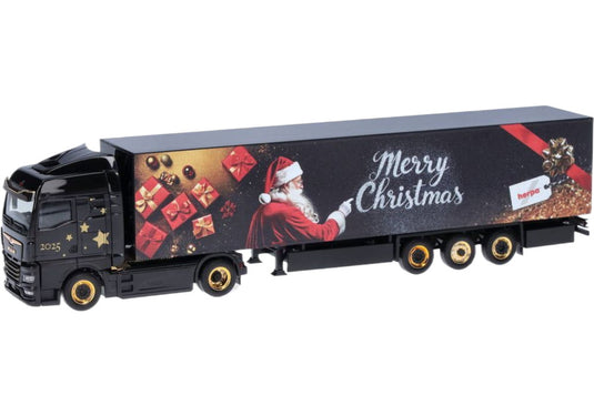 クリスマスモデル 2025 MAN eTGX GM ボックスセミトレーラー / Herpa 1/87 ミニカー 模型