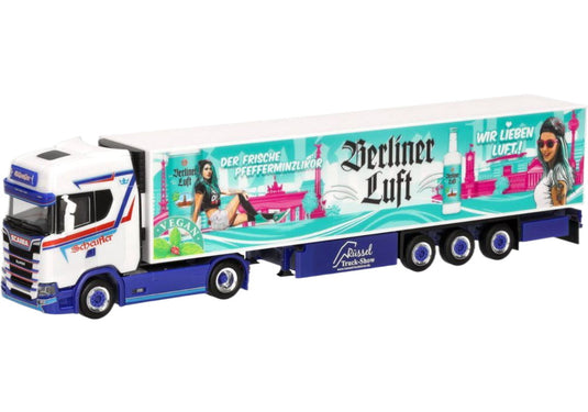 Scheufler Berliner Luft Scania CS20HD リーファートレーラー トレーラー / Herpa 1/87 建設機械模型 工事車両