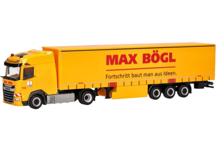 Max Bogl DAF XG カーテンサイドトレーラー トレーラー / Herpa 1/87 建設機械模型 工事車両