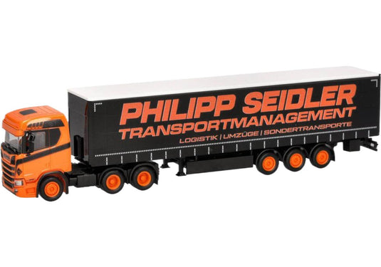 Philipp Seidler Scaniaスカニア CR20ND curtainside semitrailerカーテンサイドセミトレーラー トラック 模型 /Herpa 1/87