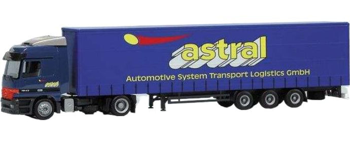 Schuchen Astral Mercedes Benz Actros L カーテンセミトレーラー/メガトレーラー トレーラー / Herpa 1/87 建設機械模型 工事車両